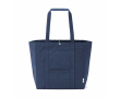Recycled cotton shopping bag with press-stud fastening 360 g/m2 colour navy-blue