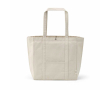 Recycled cotton shopping bag with press-stud fastening 360 g/m2 colour natural