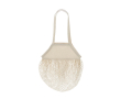 Cotton mesh shopping bag with long handles 180 g/m² colour natural