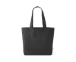 Eco shopping bag with inner pocket and long handles 220 g/m² colour black