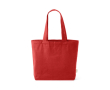 Eco shopping bag with inner pocket and long handles 220 g/m² colour red