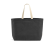 32 L recycled cotton shopping bag with gusset 400 g/m² colour black