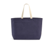 32 L recycled cotton shopping bag with gusset 400 g/m² colour navy-blue
