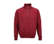 Unisex organic cotton 1/4 zip sweatshirt 340g/m² Malibu colour burgundy