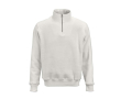 Unisex organic cotton 1/4 zip sweatshirt 340g/m² colour white
