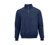 Unisex organic cotton 1/4 zip sweatshirt 340g/m² Malibu colour navy-blue