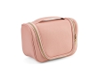 Ecological toiletry bag, recycled leather colour pink