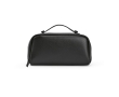 Water-repellent toiletry bag made from recycled leather colour black