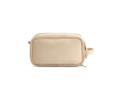 Hanging recycled synthetic leather toiletry bag with hook and three compartments colour beige