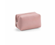 Geometric recycled faux leather toiletry bag with recycled lining colour pink