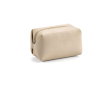 Geometric recycled faux leather toiletry bag with recycled lining colour beige
