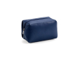 Geometric recycled faux leather toiletry bag with recycled lining colour navy-blue