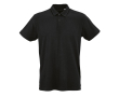 Unisex organic cotton short-sleeve polo 160g/m² Ipanema colour black