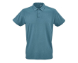 Unisex organic cotton short-sleeve polo 160g/m² Ipanema colour petrol blue