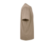 Unisex organic cotton T-shirt with ribbed collar 140 g/m2 colour light brown