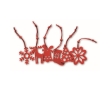 6-piece Christmas decoration set with felt tags colour red