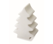 Glowing plastic Christmas tree with colourful lights colour white