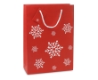 Large red gift bag with a white snowflake motif colour red