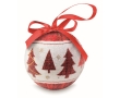Christmas ball with mother-of-pearl finish in a Christmas box colour red