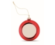 Christmas ornament with plate, Ø 6cm colour red