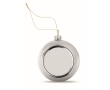 Christmas ornament with plate, Ø 6cm colour silver