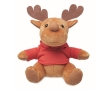 Reindeer plush figure with t-shirt for kids colour red