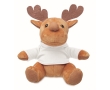 Reindeer plush figure with t-shirt for kids colour white