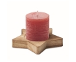Vanilla scented candle with star-shaped holder, winter events colour red