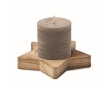 Vanilla scented candle with star-shaped holder, winter events colour grey