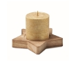 Vanilla scented candle with star-shaped holder, winter events colour gold
