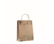 Small Christmas gift bag, recycled paper colour natural