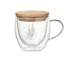 Christmas style mug with bamboo lid, 220 ml colour transparent