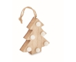 Wooden Christmas tree ornament with LED lights colour wood
