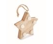 Christmas wooden star with LED lighting colour wood