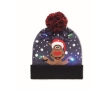 Knitted Christmas hat made of elastic acrylic with 6 LEDs colour blue