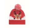 Knitted Christmas hat made of elastic acrylic with 6 LEDs colour red