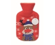 Hot water bottle with Christmas cover, 250ml capacity colour red
