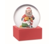 Glass ornament with Santa Claus inside, with polyresin base colour red