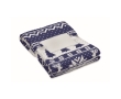 RPET fleece blanket with Christmas design and card, 190 g/m² colour blue