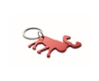 Recycled aluminium keyring and bottle opener in reindeer shape colour red