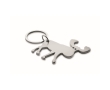 Recycled aluminium keyring and bottle opener in reindeer shape colour matt silver