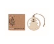 Christmas hanging ornament in tree shape with jute cord colour wood