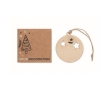 Christmas hanging ornament in ball shape with jute cord colour wood