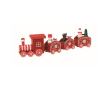 Printable wooden Christmas train, figurines colour red