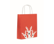 Small Christmas paper gift bag, EU made colour red