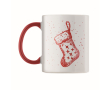 Ceramic mug, Christmas design, matching handle, 300 ml colour red