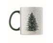 Ceramic mug, Christmas design, matching handle, 300 ml colour green