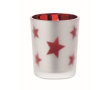 LED candle, glass jar, Christmas stars colour red
