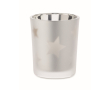 LED candle, glass jar, Christmas stars colour matt silver