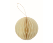 Foldable paper ornament, Christmas bauble shape colour beige